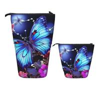 LPSRTWE Trousse à crayons télescopique noire et blanche avec motif papillon sur pied, jolie trousse à crayons avec fermeture éclair pour le bureau, Beauty Butterfly, Taille unique