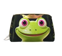 LPSRTWE Trousse de maquillage de voyage pour femme - Grande capacité - En cuir synthétique - Étanche - Avec couronne et grenouille - Organiseur de maquillage portable à grande ouverture avec fermeture