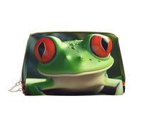 LPSRTWE Trousse de maquillage de voyage pour femme - Grande capacité - En cuir synthétique - Étanche - Jolie grenouille - Portable - Grande ouverture - Avec fermeture éclair - Blanc, taille unique,