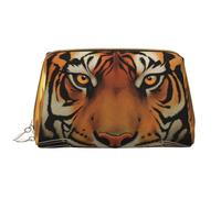 LPSRTWE Trousse de maquillage de voyage pour femme - Grande capacité - En cuir synthétique - Étanche - Motif tigre levant - Portable - Large ouverture - Avec fermeture éclair - Blanc, taille unique,