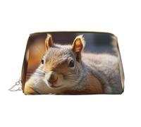 LPSRTWE Trousse de maquillage de voyage pour femme - Grande capacité - En cuir synthétique - Étanche - Motif écureuil qui vient de poser - Trousse de maquillage portable à grande ouverture avec