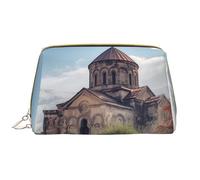 LPSRTWE Trousse de maquillage de voyage pour femme - Grande capacité - En cuir synthétique - Étanche - Pour église arménienne - Trousse de maquillage portable à grande ouverture avec fermeture éclair