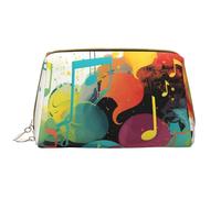 LPSRTWE Trousse de maquillage de voyage pour femme - Grande capacité - En cuir synthétique - Étanche - Trousse de toilette sur le thème de la musique abstraite - Organisateur de maquillage portable à