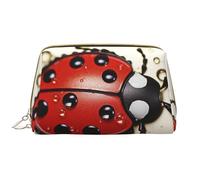 LPSRTWE Trousse de maquillage de voyage pour femme - Grande capacité - En cuir synthétique - Imperméable - Belle trousse de maquillage en forme de coccinelle - Portable - Large ouverture - Avec