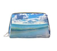 LPSRTWE Trousse de maquillage de voyage pour femme - Grande capacité - En cuir synthétique - Imperméable - Belle trousse de maquillage portable à large ouverture avec fermeture éclair - Blanc, taille