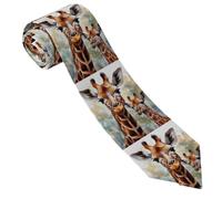 LPSRTWE West Desert Cactus Cravate classique en soie tissée jacquard pour homme, Aquarelle Cerf Girafe, taille unique