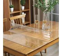 LPUKOI Nappe Transparente en PVC et Film Protecteur de Tapis de Table, Nappe résistante aux Rayures, Nappe résistante à la Chaleur décor de pièce-clair-90 cm x 220 cm