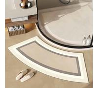 LPUKOI Tapis de Bain Doux et incurvé pour Douche Ronde, Tapis de Salle de Bain antidérapant à séchage Rapide, Tapis Rond Absorbant l'eau pour Cabine de Douche en Quadrant, Style B-40 x 75 cm