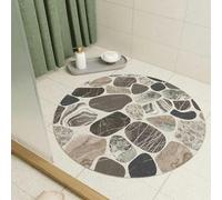 LPUKOI Tapis de Bain en luffa antidérapant avec Drain, Tapis de Douche antibactérien pour Cabine de Douche Ronde, Tapis de Baignoire pour Animaux de Compagnie, diamètre B 90 cm
