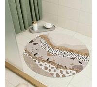 LPUKOI Tapis de Bain en luffa antidérapant avec Drain, Tapis de Douche antibactérien pour Cabine de Douche Ronde, Tapis de Baignoire pour Animaux de Compagnie, diamètre D 60 cm