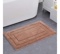 LPUKOI Tapis de Bain épais antidérapant pour Personnes âgées et Enfants, Tapis de Salle de Bain Doux Absorbant l'eau, Tapis de Baignoire de Douche, Tapis de Sol Lavable, Marron, 45 x 65 cm