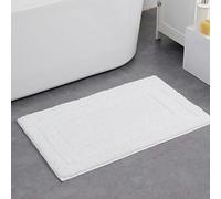 LPUKOI Tapis de Bain épais antidérapant pour Personnes âgées et Enfants, Tapis de Salle de Bain Doux Absorbant l'eau, Tapis de Baignoire de Douche, Tapis de Sol Lavable, Blanc, 45 x 65 cm