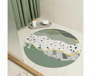 LPUKOI Tapis de Douche Rond pour l'intérieur, Tapis de Bain en luffa, antidérapant, pour Zones humides, Tapis de Douche Anti-moisissure, Tapis de Sol Creux pour Salle de Bain, diamètre A 60 cm