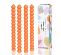 LPUSA Lot de 4 bougies coniques en spirale orange pour Halloween, bougies coniques pour vacances, fête de mariage, cire non parfumée, cadeau de Noël, 25,4 cm (orange-C)