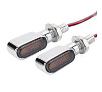 LPUYTRB Mini Clignotants chromés pour Motos, 2 pièces, Clignotants pour Accessoires de Moto, avec E24