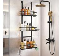 LPVS - Étagère Douche sans Perçage 3 Niveaux Réglables - Rangement Douche à Suspendre Acier INOX Antirouille - Panier Douche - Organisation Salle de Bain