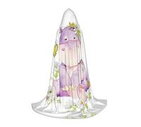 LPWTYCBV Cape à capuche imprimée papillon et hippopotame pour adolescents confortable et durable pour Halloween