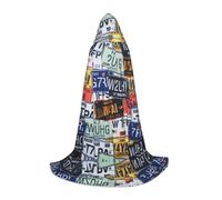LPWTYCBV Cape à capuche imprimée plaque d'immatriculation pour adolescents confortable et durable pour Halloween