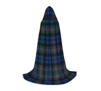 LPWTYCBV Cape à capuche pour adolescents avec imprimé tartan écossais bleu et vert confortable et durable pour Halloween