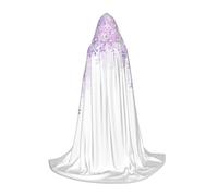 LPWTYCBV Encadrement de fleurs lilas en fleur imprimé cape à capuche pour adolescents confortable et durable cape costume pour Halloween
