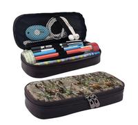 LPWTYCBV La trousse à crayons en cuir imprimé cerf ours élan avec fermeture éclair est très adaptée pour un usage quotidien., Noir , Taille unique, Trousse de maquillage