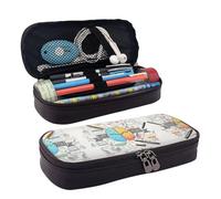 LPWTYCBV La trousse à crayons en cuir imprimé cerveau humain avec fermeture éclair est très adaptée pour un usage quotidien., Noir , Taille unique, Trousse de maquillage