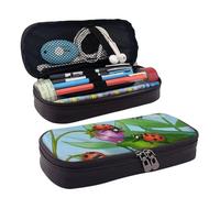 LPWTYCBV La trousse à crayons en cuir imprimé coccinelle avec fermeture éclair est très adaptée pour un usage quotidien., Noir , Taille unique, Trousse de maquillage