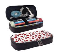 LPWTYCBV La trousse à crayons en cuir imprimé coccinelle avec fermeture éclair est très adaptée pour un usage quotidien., Noir , Taille unique, Trousse de maquillage