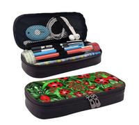 LPWTYCBV La trousse à crayons en cuir imprimé coccinelle rouge avec fermeture éclair est très adaptée pour un usage quotidien., Noir , Taille unique, Trousse de maquillage