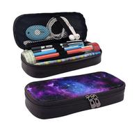 LPWTYCBV La trousse à crayons en cuir imprimé galaxie bleue avec fermeture éclair est très adaptée pour un usage quotidien., Noir , Taille unique, Trousse de maquillage