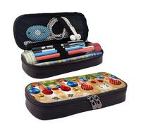 LPWTYCBV La trousse à crayons en cuir imprimé Merry Christmas avec fermeture éclair est très adaptée pour un usage quotidien., Noir , Taille unique, Trousse de maquillage