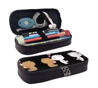 LPWTYCBV La trousse à crayons en cuir imprimé ours marron avec fermeture éclair est très adaptée pour un usage quotidien., Noir , Taille unique, Trousse de maquillage