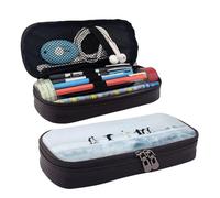 LPWTYCBV La trousse à crayons en cuir imprimé Penguins On The Iceberg avec fermeture éclair est très adaptée pour un usage quotidien., Noir , Taille unique, Trousse de maquillage