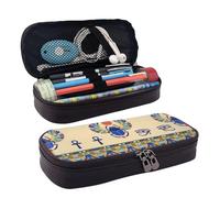 LPWTYCBV La trousse à crayons en cuir imprimé scarabée égyptien avec fermeture éclair est très adaptée pour un usage quotidien., Noir , Taille unique, Trousse de maquillage