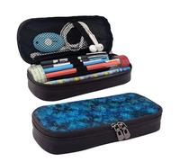 LPWTYCBV La trousse à crayons en cuir imprimé tortue de mer bleue avec fermeture éclair est très adaptée pour un usage quotidien., Noir , Taille unique, Trousse de maquillage
