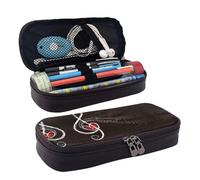 LPWTYCBV La trousse à crayons en cuir imprimé Treble Love and Music avec fermeture éclair est très adaptée pour un usage quotidien., Noir , Taille unique, Trousse de maquillage