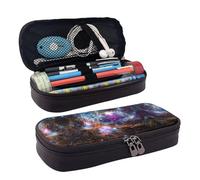 LPWTYCBV La trousse à crayons en cuir imprimé univers galaxie espace avec fermeture éclair est très adaptée pour un usage quotidien., Noir , Taille unique, Trousse de maquillage