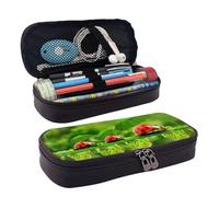 LPWTYCBV Trousse à crayons en cuir imprimé coccinelle tenant des parapluies avec fermeture éclair très adaptée pour un usage quotidien., Noir , Taille unique, Trousse de maquillage