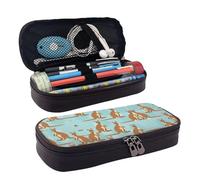 LPWTYCBV Trousse à crayons en cuir imprimé Funny for Kangaroo Zoo avec fermeture éclair très adaptée pour un usage quotidien., Noir , Taille unique, Trousse de maquillage