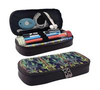 LPWTYCBV Trousse en cuir imprimé « A Puff in Time Weed » avec fermeture éclair et fermeture éclair pour un usage quotidien., Noir , Taille unique, Trousse de maquillage