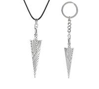 LPXBHSW Hollows Porte-clés Collier 2pcs Set, Silk Songs The Knights Bone Nail Pendentif Porte-clés, Game Cos Accessoires Pour Les Fans