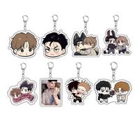 LPXBHSW The Curses Acrylic Porte-clés 8pcs, Boys' Love Manga Chibi Figure Porte-clés pendentif Accessoires