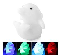 LPxdywlk Veilleuse, 4 PCS Mignon Dauphin 7 Couleurs Changeantes LED Veilleuse Maison Enfants Chambre Salon Lampe Décor blanc