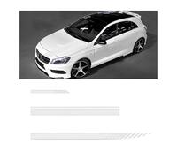 LPYFDC Autocollant à Rayures pour Capot de Voiture pour Nissan Micra (2010-2017), Autocollant de Bande Latérale de Carrosserie de Course en Vinyle Décoration de Voiture,A-White