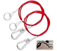 LPZMPZ 2 Pièces Câble de Sécurité pour Remorque 1 m Câble de Frein Remorque Rouge avec Chape et Mousqueton, pour Remorques Et Caravanes