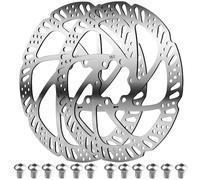 LPZMPZ 2 Pièces Disque de Frein VTT 160mm Rotor de Frein à Disque de Vélo pour Freins 6 Trous en Acier Inoxydable avec 12 Boulons Vis pour Vélo de Ville, VTT, Vélo de Route (Argent)