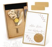 LPZMPZ Cadeaux de mariage pour couple de mariés - Cadeau d'argent de mariage - Emballage avec boîte cadeau, fleurs séchées, tube à essai, carte de mariage