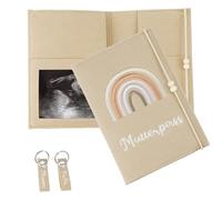LPZMPZ Étui pour livret sanitaire en feutre, porte-livret sanitaire pour bébé pour ranger des images ultrasoniques, passeport vaccinal, etc., cadeaux pour femmes enceintes (couverture allemande)