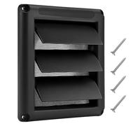 LPZMPZ Grille d'aération 100 mm, couvercle extérieur pour hotte aspirante, grille d'évacuation d'air avec mobile, lamelles de protection contre les intempéries, anthracite noir, grille d'aération avec