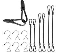 LPZMPZ Lot de 6 tendeurs en caoutchouc avec mousqueton - Avec crochet - 30, 60, 90 cm - Bande élastique avec mousqueton - Noir - Pour voile d'ombrage, bâches, jardin, vélo, voiture, camping
